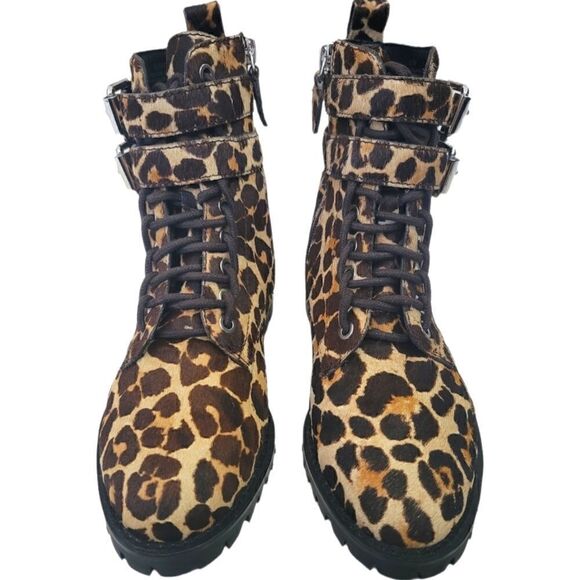 Rebecca Minkoff Leopard Combat Cow Fur Boots - Size 6.5 - NWOT - Picture 4 of 8